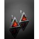 Triangle Amber Earrings In Sterling Silver The Mistral, image , picture 2