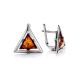Triangle Amber Earrings In Sterling Silver The Mistral, image , picture 3