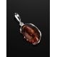 Oval Amber Pendant In Sterling Silver The Vivaldi, image , picture 2
