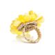 Adjustable Amber Ring The Chrysanthemum, Ring Size: Adjustable, image , picture 3