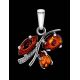 Cognac Amber Pendant In Sterling Silver The Verbena, image , picture 2