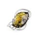 Handcrafted Brooch In Sterling Silver With Green Amber the Rialto, image 