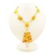 Multicolor Amber Beaded Necklace With Dangles, image 
