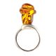 Carved  Amber Flower Ring in Sterling Silver The Rose, Ring Size: 6.5 / 17, image , picture 3