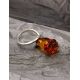 Carved  Amber Flower Ring in Sterling Silver The Rose, Ring Size: 7 / 17.5, image , picture 2