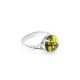 Green Amber Ring In Sterling Silver The Shanghai, Ring Size: 6.5 / 17, image 