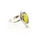 Green Amber Ring In Sterling Silver The Verbena, Ring Size: 5.5 / 16, image 