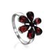 Wonderful Cherry Amber Ring In Sterling Silver The Verbena, Ring Size: 5 / 15.5, image 