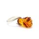 Carved  Amber Flower Ring in Sterling Silver The Rose, Ring Size: 8.5 / 18.5, image 