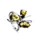 Green Amber Ring In Sterling Silver The Verbena, Ring Size: 7 / 17.5, image 