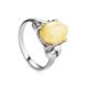 Butterscotch Amber Ring In Sterling Silver The Prussia, Ring Size: 11 / 20.5, image 