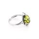 Bright Sterling Silver Ring With Green Amber The Selena, Ring Size: 12 / 21.5, image 