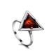 Geometric Silver Ring With Cognac Amber The Mistral, Ring Size: 10 / 20, image 