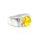 Lemon Amber Ring In Sterling Silver The Rondo, Ring Size: 11 / 20.5, image 