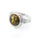 Cocktail Ring In Sterling Silver With Bright Green Amber The Hermitage, Ring Size: 13 / 22, image , picture 4