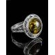 Cocktail Ring In Sterling Silver With Bright Green Amber The Hermitage, Ring Size: 13 / 22, image , picture 2