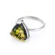 Elegant Green Amber Ring In Sterling Silver The Etude, Ring Size: 8 / 18, image , picture 4