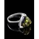 Elegant Green Amber Ring In Sterling Silver The Etude, Ring Size: 13 / 22, image , picture 2