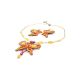 Braided Textile Necklace With Amber And Glass Beads The India, image , picture 4