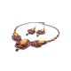 Glass Beads Braided Necklace With Amber And Crystals The India, image , picture 6