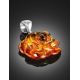 Carved Amber Rose Pendant in Sterling Silver The Rose, image , picture 2