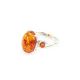 Oval Silver Ring With Cognac Amber The Prussia, Ring Size: 6.5 / 17, image , picture 4