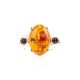 Oval Silver Ring With Cognac Amber The Prussia, Ring Size: 5 / 15.5, image , picture 3