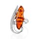 Adjustable Amber Ring In Sterling Silver The Dew, Ring Size: Adjustable, image , picture 3