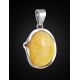 Oval Honey Amber Pendant In Sterling Silver The Lagoon, image , picture 2