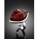 Saturated Cherry Amber Ring In Sterling Silver The Glow, Ring Size: 13 / 22, image , picture 2