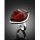 Saturated Cherry Amber Ring In Sterling Silver The Glow, Ring Size: 6.5 / 17, image , picture 2