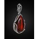Cherry Amber Pendant In Sterling Silver The Toscana, image , picture 2
