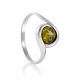 Charming Silver Ring With Green Amber The Berry, Ring Size: 8 / 18, image , picture 3