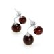 Cherry Amber Stud Earrings In Sterling Silver The Paris, image , picture 3
