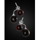 Cherry Amber Stud Earrings In Sterling Silver The Paris, image , picture 2