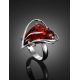 Adjustable Silver Ring With Cognac Amber The Rialto, Ring Size: Adjustable, image , picture 2
