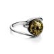 Sterling Silver Ring With Green Amber The Sphere, Ring Size: 5 / 15.5, image , picture 4