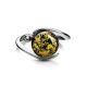 Sterling Silver Ring With Green Amber The Sphere, Ring Size: 7 / 17.5, image , picture 5