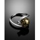 Sterling Silver Ring With Green Amber The Sphere, Ring Size: 5.5 / 16, image , picture 2