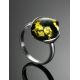Green Amber Ring In Sterling Silver The Cat's Eye, Ring Size: 5.5 / 16, image , picture 2
