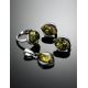 Green Amber Ring In Sterling Silver The Cat's Eye, Ring Size: 10 / 20, image , picture 5