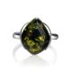 Green Amber Ring In Sterling Silver The Cat's Eye, Ring Size: 10 / 20, image , picture 3