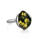 Green Amber Ring In Sterling Silver The Cat's Eye, Ring Size: 10 / 20, image , picture 4