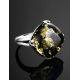 Green Amber Ring In Sterling Silver The Byzantium, Ring Size: 12 / 21.5, image , picture 2