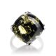 Green Amber Ring In Sterling Silver The Byzantium, Ring Size: 8.5 / 18.5, image , picture 3