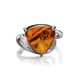 Sterling Silver Ring With Cognac Amber The Acapulco, Ring Size: 9 / 19, image , picture 5