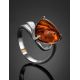 Sterling Silver Ring With Cognac Amber The Acapulco, Ring Size: 6 / 16.5, image , picture 2