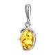 Sterling Silver Pendant With Lemon Amber The Vivaldi, image , picture 3