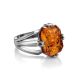 Sterling Silver Ring With Faceted Amber The Jazz, Ring Size: 8 / 18, image , picture 4