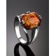 Sterling Silver Ring With Faceted Amber The Jazz, Ring Size: 8.5 / 18.5, image , picture 3